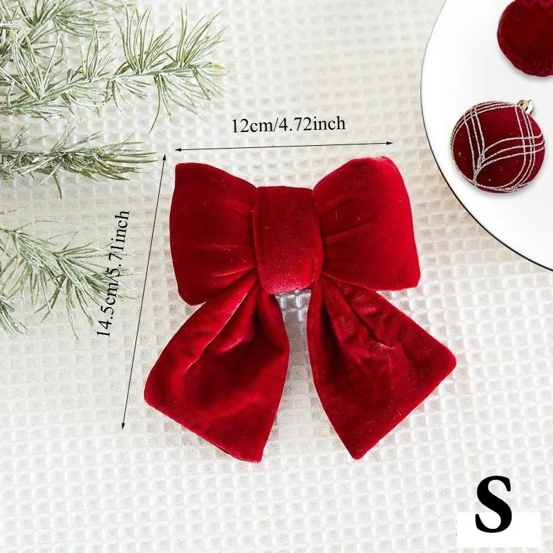 

1/3pcs Large Red Velvet Christmas Bow Pendant - Xmas Tree Bowknot Ornament for Home Decor, New Year Party & Gift Decoration Other