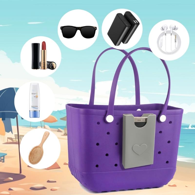 Insert Silicone Storage Pouch Beach Bag Decorative Phone Case Organizers Holder Travel Camping Hiking Handbags Accessory