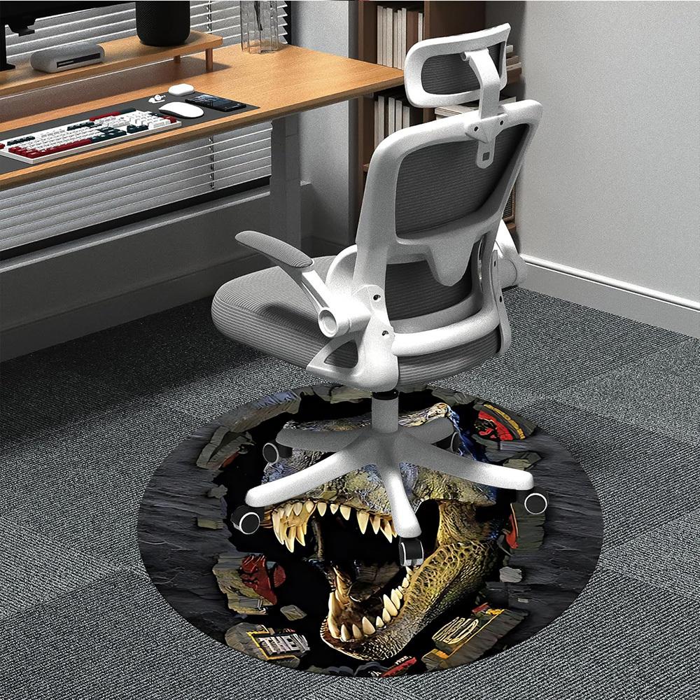 

1pc Dinosaur Decor Chair Carpet for Office, Soft Comfortable Mat For Office, Living Room, Bedroom, Machine Washable Carpet yy251112103 80cm by 80cm