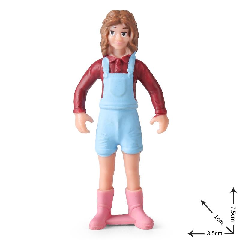 Oenux New Farmer People Model Simulation Farm Staff Feeder Action Figures Pig Animals Figurine Miniature Lovely Toys For Kids