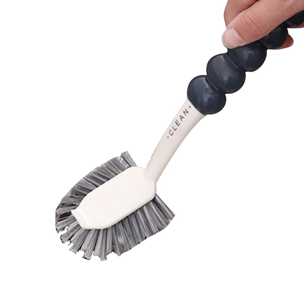 Long Handle Hanging Cleaning Brush Pan Dishes Multifunctional Cleaning Brush Semicircular Grey