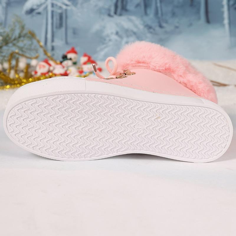 Winter New Fur Snow Boots Designer Brand Luxury Women High Shoes Characteristic Real Rabbit Hair Warm Warm Size 43 Women Shoes