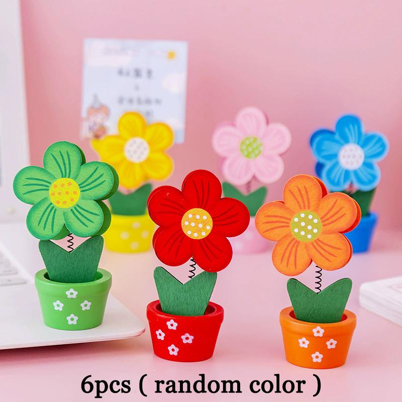 

WTEMPO Cute Flowers Business Card Holders Office Note Holders Home Message Holders Photo Holders Spring Party Table Decor Seat Number Holders 6pcs разноцветный