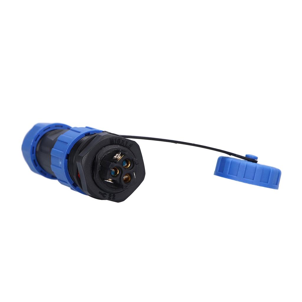IP68 Waterproof Aviation Plug Socket Set LP16 3Pin Weld Free Back Nut Type Male Female Butt Terminal