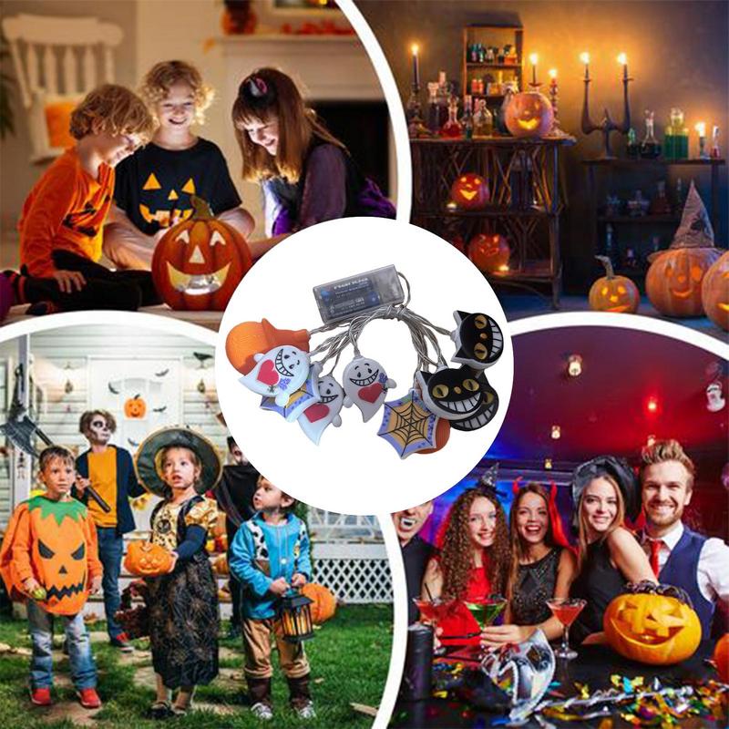 Halloween Light String Ghost LED Decorative Light String Holiday Decorative Light Battery Powered For Holiday Home Decoration