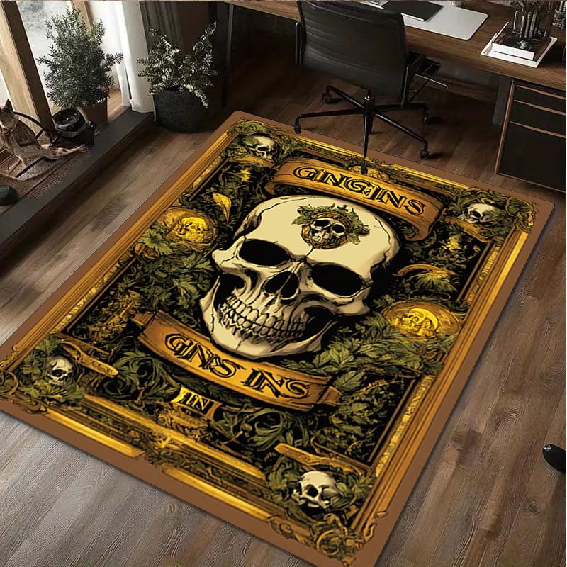 1Pc Skull Rug - Home Carpet Office Decorative Carpet For Living Room Bedroom Door Mat Floor Rug Computer Chair Area Rug