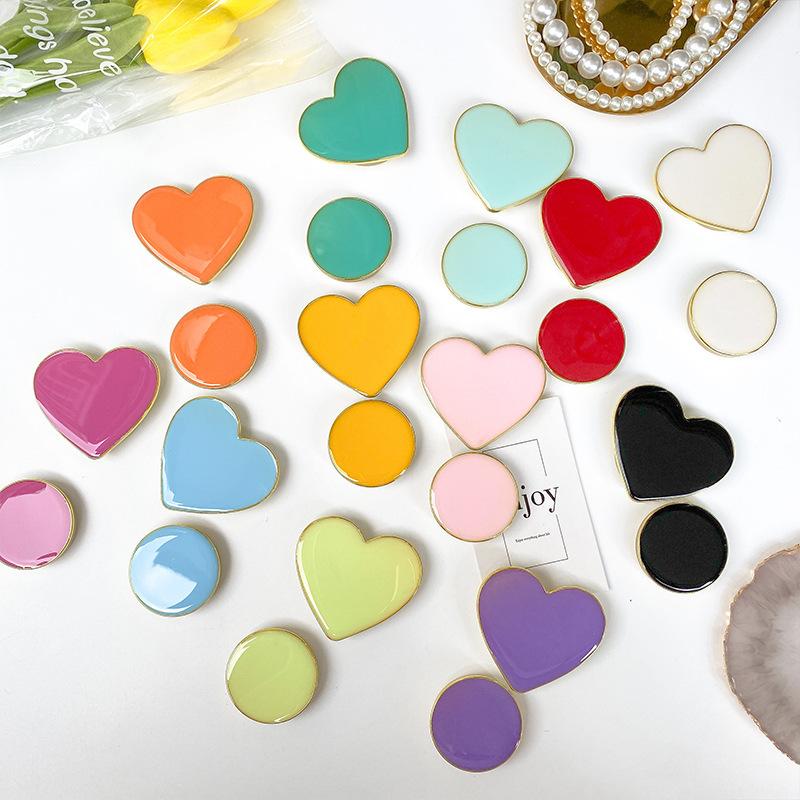 Electroplating Epoxy Love Solid Color Mobile Phone Tablet Air Cushion Personalized Diy Creative Foldable Lazy Desktop Bracket
