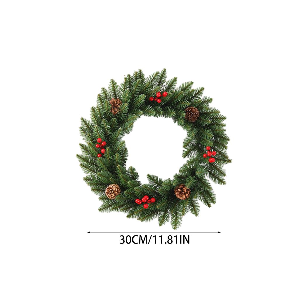 Elegant Artificial Wreath with Lush Green Foliage Heavy-Duty Plastic Indoor/Outdoor Christmas Door Hanging Table Centerpiece