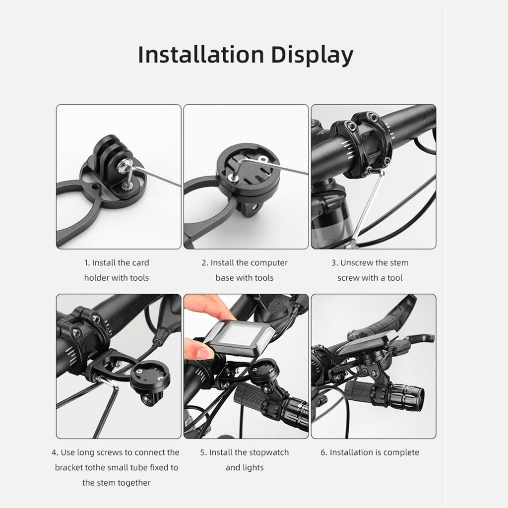 Stopwatch Extension Bracket Aluminum Alloy Cycling Computer Mount Lamp Clamp Base
