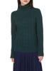 Amazon Essentials Fisherman Cable Forest Size M Women's Sweater, Turtleneck, Knit, Green,