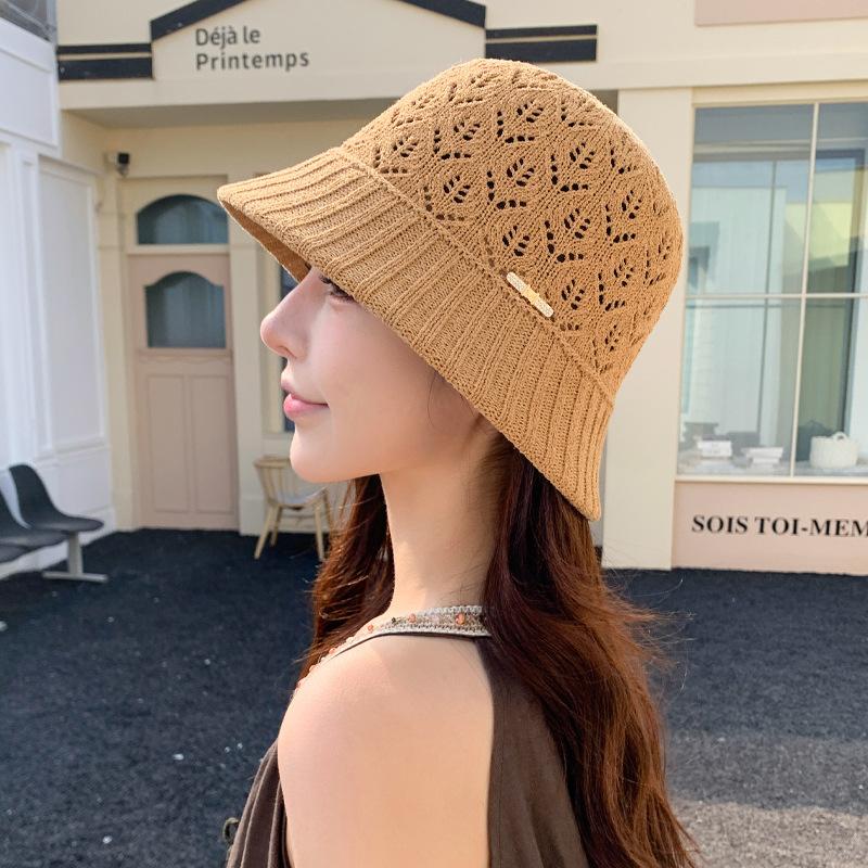 Taizhou Wenling hat women's spring and summer hollow breathable bucket hat sweet and cute sunscreen face small visor