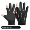 Unisex Winter Cycling Gloves Fleece Lined Touch‑Screen Flip‑Top Half‑Finger 2‑Finger Exposed Anti‑Slip Warm Gloves for Driving Biking Outdoor Sports