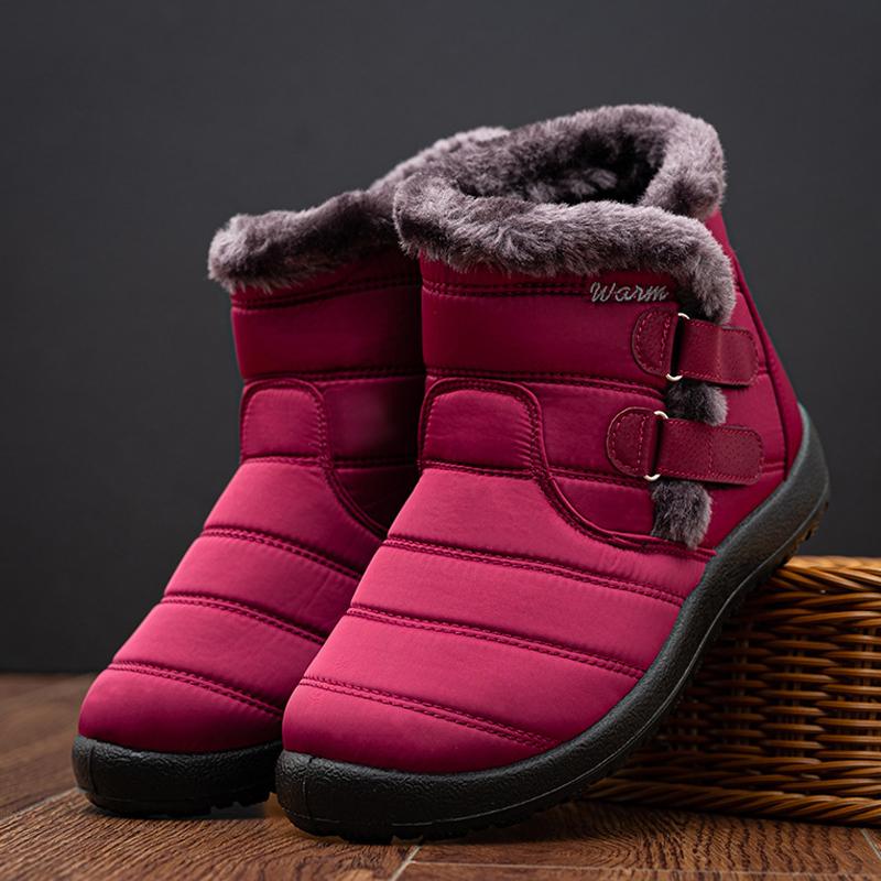 Stiefel für Damen, Winter-Stiefeletten, warme Pelzstiefel, Damenstiefel, Schuhe, flache Stiefel, warme Stiefel, Schneestiefel in Übergröße
