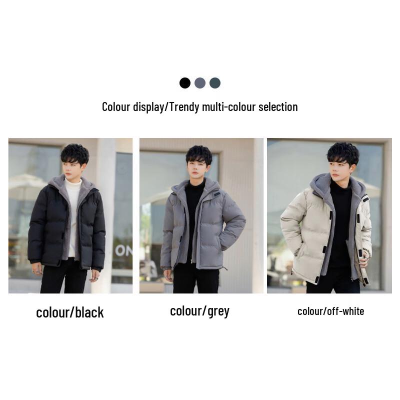 JEANSWEST Men's Faux Two-Piece Hooded Padded Jacket