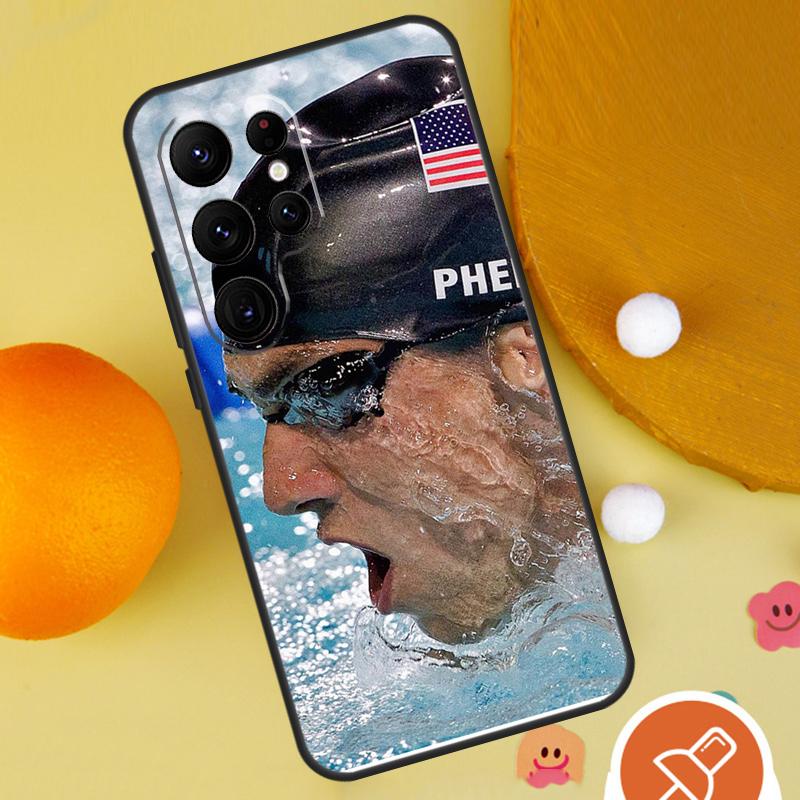 

Michael Phelps Swimming Phone Case For Samsung Galaxy S25 Ultra S24 S23 S22 S21 Ultra S9 S10 Plus S20 FE Funda Cover Galaxy S9 Plus