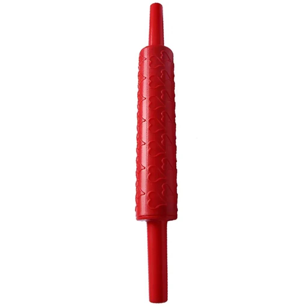 Váleček s květinovým vzorem srdce na pečení sušenek, piškotů, fondánu, váleček na těsto, PP nepřilnavý váleček, embosovací forma, DIY pečení