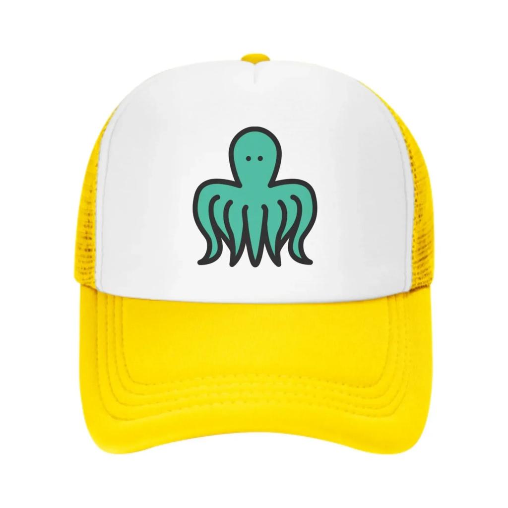 Cartoon Octopus Mesh Trucker Hats for Unisex Women Adjustable Casual Fashion Baseball Caps for Outdoor Activities
