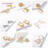 Fashion Rhodium Plated Leverback Earwire Hooks Fasteners Cubic Zirconia Earrings Clasps For DIY Creative Earring Accessories