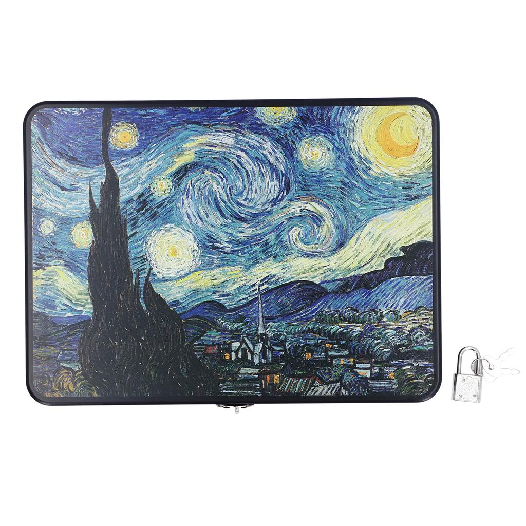 Lockable Storage Box with Lid Multifunctional Organizer Vintage Metal Container for Makeup Jewelry Coin Crafts