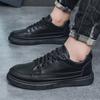 New Black Leather Shoes Korean Fashion Shoes Men's Shoes Trendy Sports Men's Casual Single Shoes