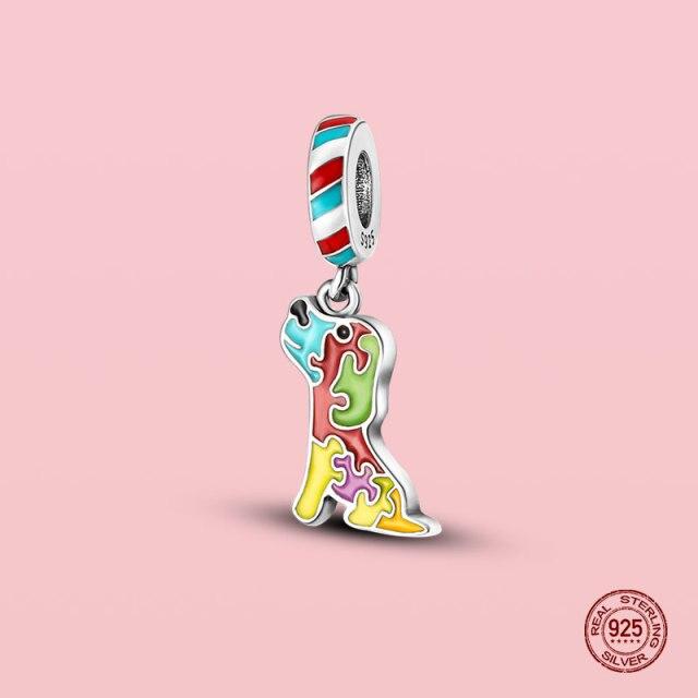 Pendentif en argent sterling 925 avec perles pour bracelet et collier Panjia originaux, bijoux pour femmes