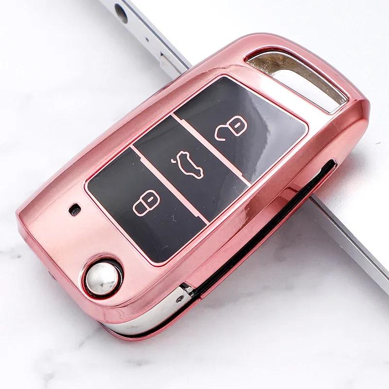 TPU Styling Key Case Cover for Volkswagen VW Golf 7 MK7 Tiguan for Seat Leon Ibiza Ateca Altea for Skoda Octavia Car Accessories