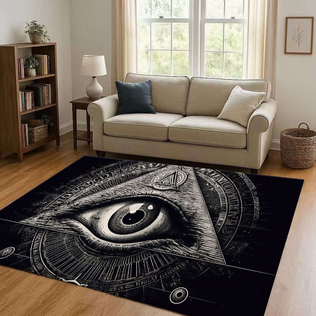 Symbol Oka Wszechwidzącego Wolnomularstwa Złe Oko Sztuka Dywanik do Salonu Antypoślizgowy Dywan do Sypialni Pokoju Zabaw Kanapy, Dekoracja Domu Wycieraczka
