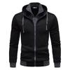 2025 Men's Sweatshirts Fashion Casual Vacation Two-piece Slim Fit Contrasting Hooded Cardigan Sweatshirts Men's New Style