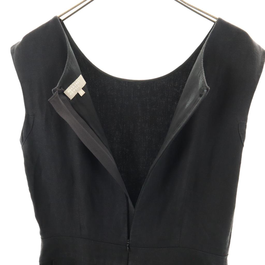 MARGARET HOWELL Made In Japan Linen No Sleeve One Piece Black Women Used