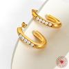 Elegant French U-Shaped Pearl Earrings: Non-Fading 18K Gold Titanium Steel Women's Jewelry