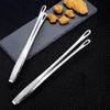 1Pc Silver Food Tongs 304 Stainless Steel Long Handle Food Clip Cooking Tools Non-Slip Barbecue Steak Clip Kitchen Accessories