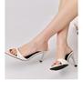 Pointed Black Nude High Heels Pumps Women's Super High Heels Sandals Slim Heels Temperament Wearing Half Slippers Zapatos