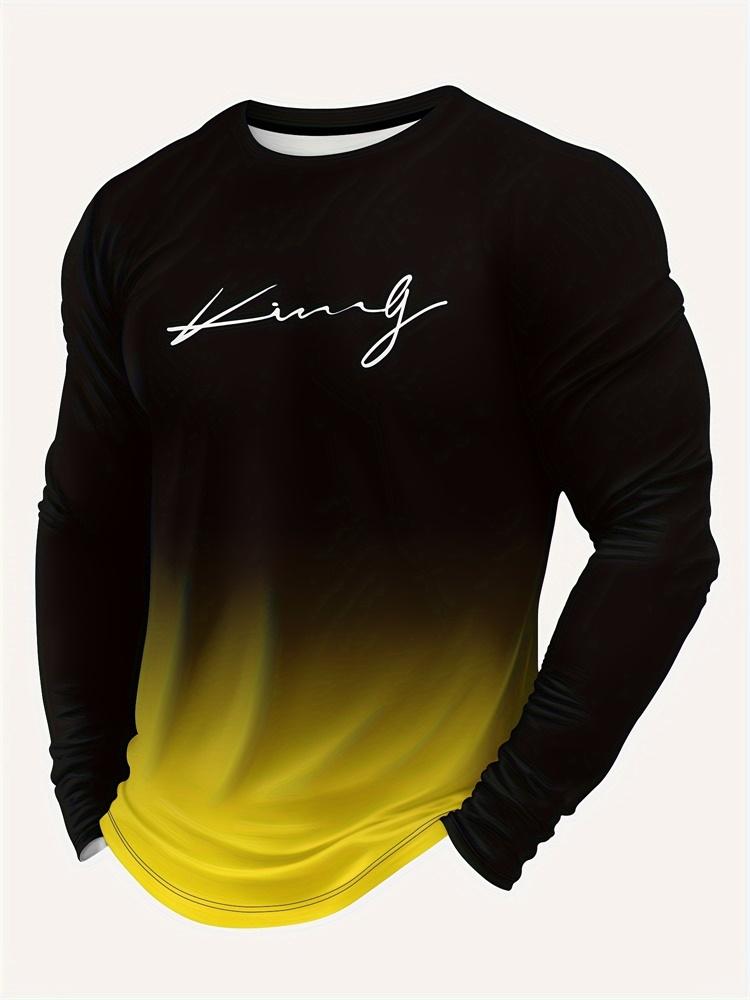 Kraftvoller Löwe 3D-gedrucktes trendiges und modisches langärmeliges Herren-T-Shirt urbaner Street-Style trendiges und modisches Herren-Oberteil lässig