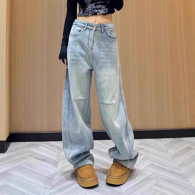 2025 Spring Women's Slimming Wide-Leg Retro Scimitar Jeans