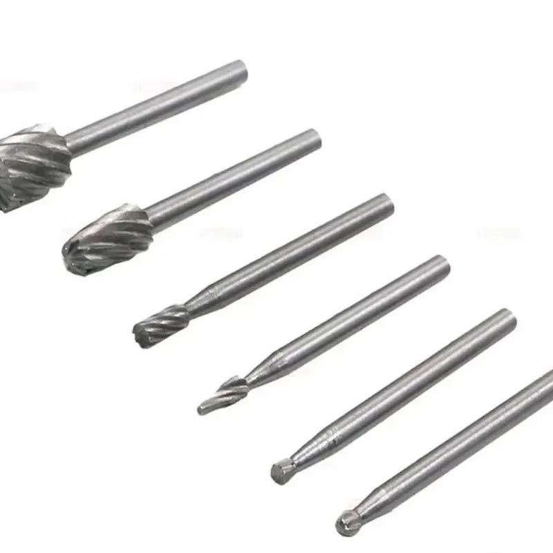 1 Set 6Pcs Diamond Grinding Burr Needle Point Engraving Carving Polishing for Glass Jade Stone Drill Bit Rotary Tool