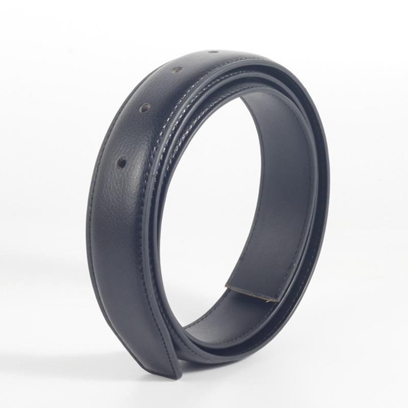 Men s Headless Cowhide Genuine Leather Belt, Business Smooth Buckle Plate, Buckle Pin, Buckle Belt Strip 110-130cm