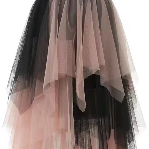 Sommer Damenrock Harajuku Casual Tüll Unterteil Mode Hohe Taille Midi Mesh Röcke Damenbekleidung