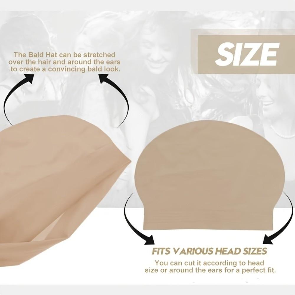 Fake Skin Bald Cap Unisex Bald Head Cap Fancy Film Skin Head Cap Role-Playing
