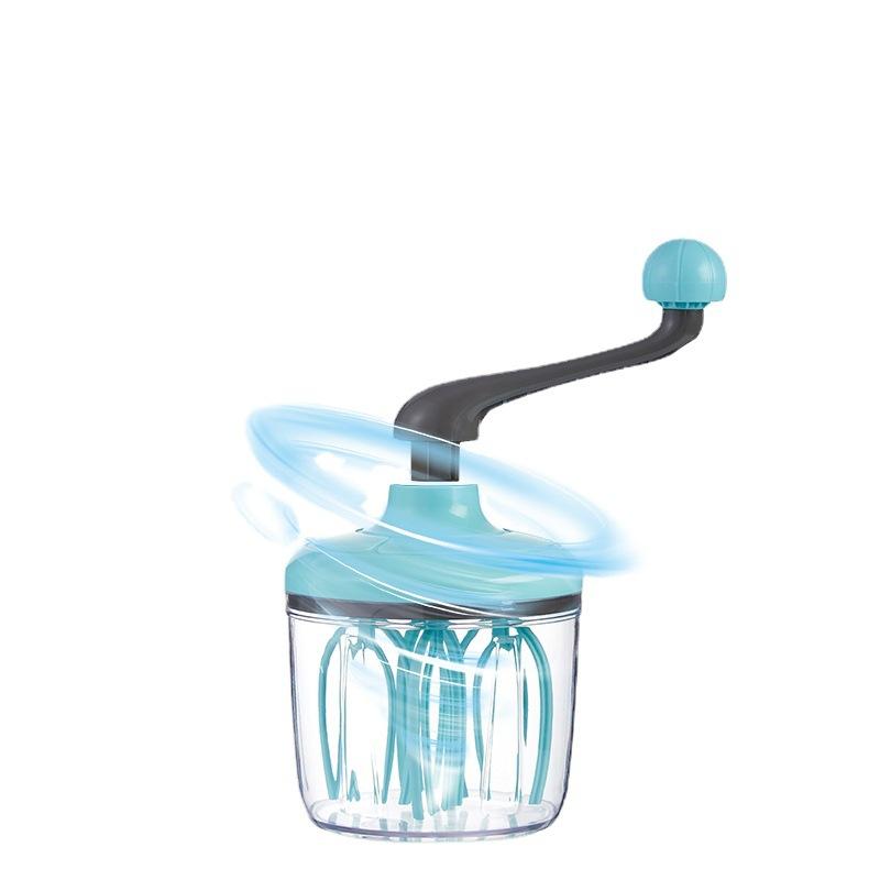 Semi-Automatic Rotating Egg Beater 304 Stainless Steel Hand Press Whisk for Cream Egg Foam Baking