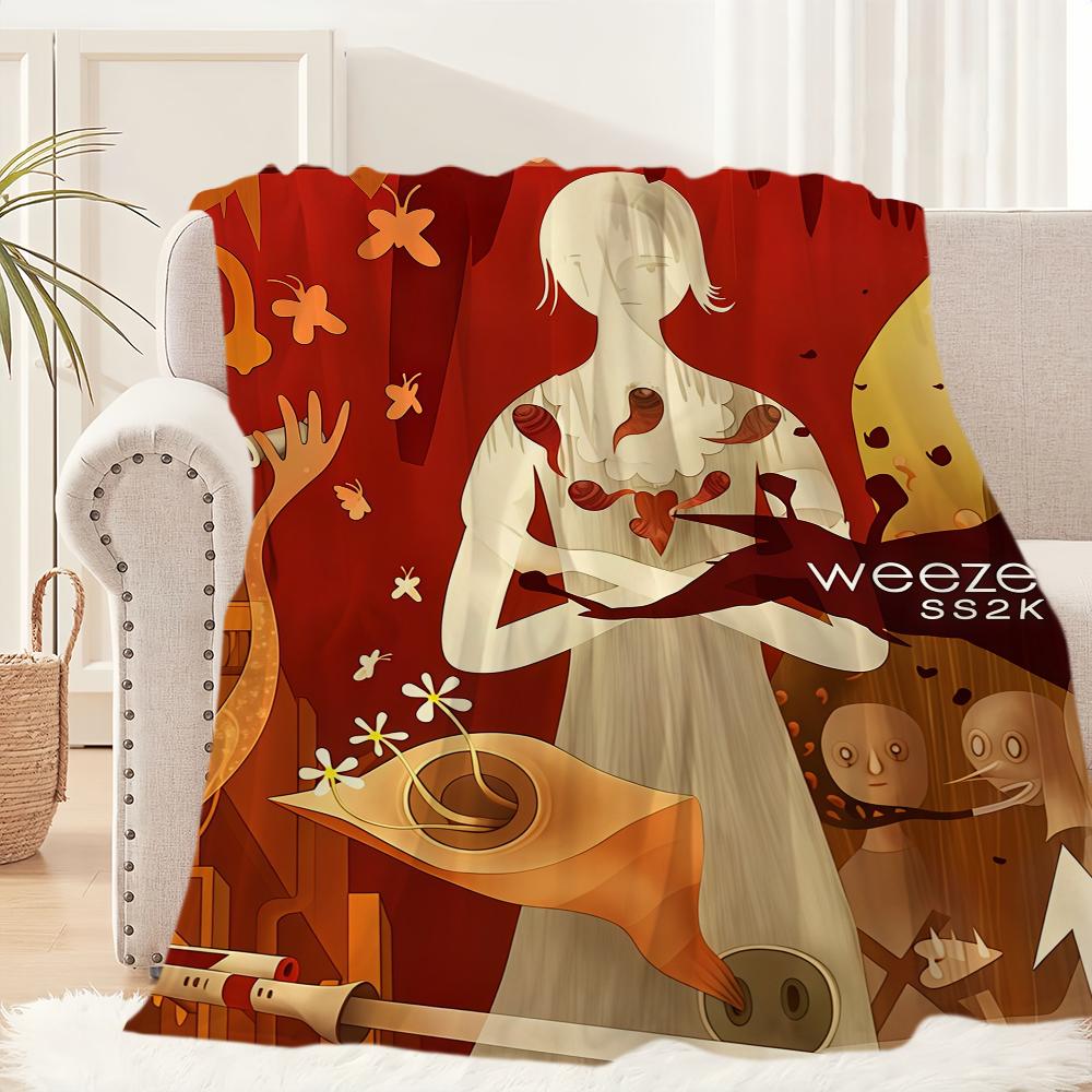 Rock Band W-Weezer Blanket Blanket for Couch Sofa Travel Home Picni Flannel Blanket birthday gift Warm Comfortable