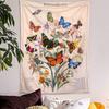 Zussun Butterfly Tapestry Vertical Vintage Floral Tapestries for Bedroom Aesthetic Flower Plant Tapestrys Wall Hanging Retro Beige Cute Colorful Art
