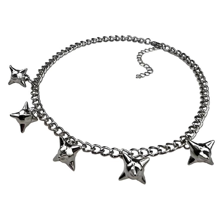 Mystical Octogram Charm Necklace With Sturdy Metal Chain Trendy Collarbone Chain Charm Neck Chain Jewelry Gift 1