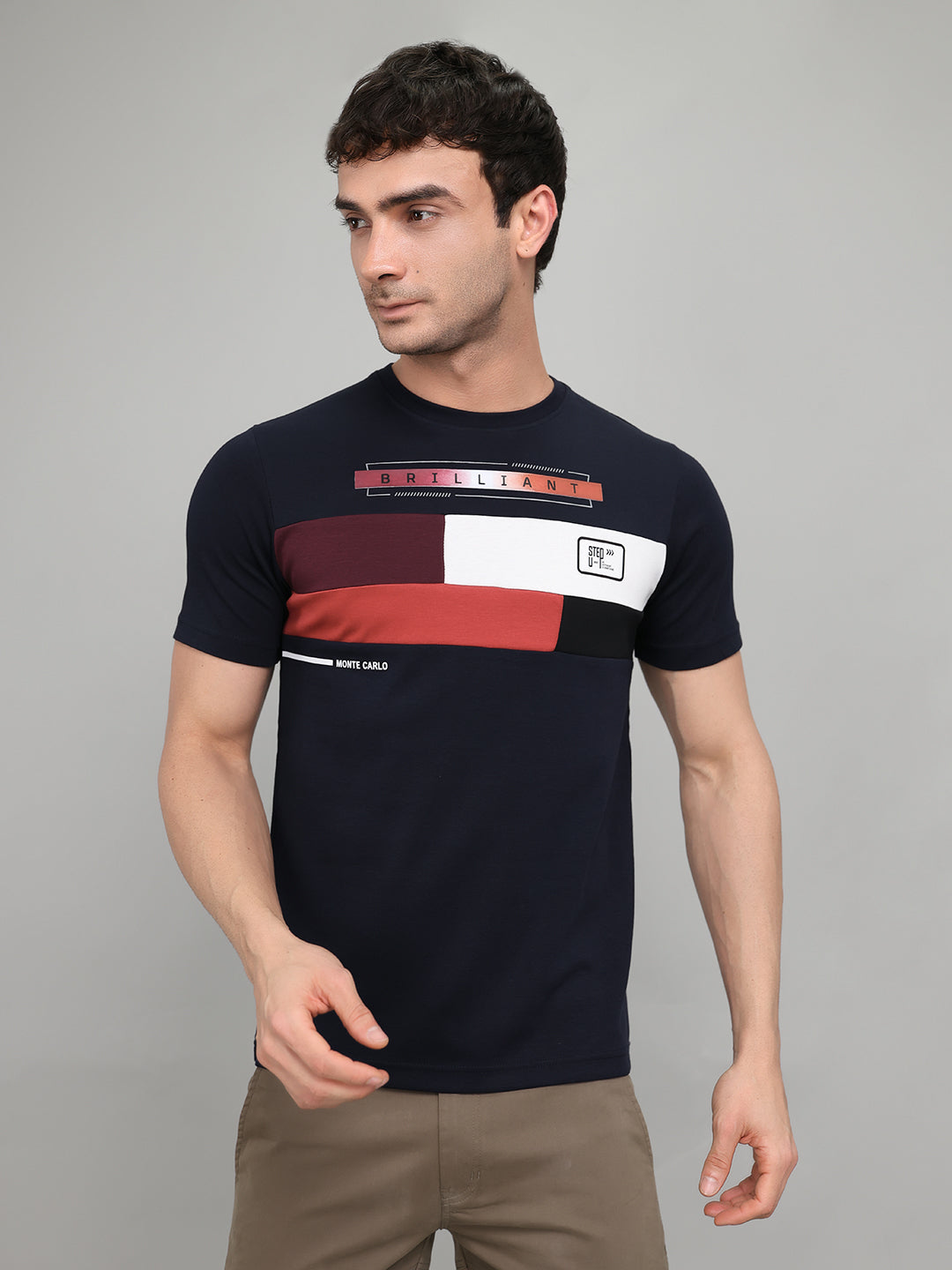 Monte Carlo Men Regular Fit Navy Blue Tshirt XXL темно-синий