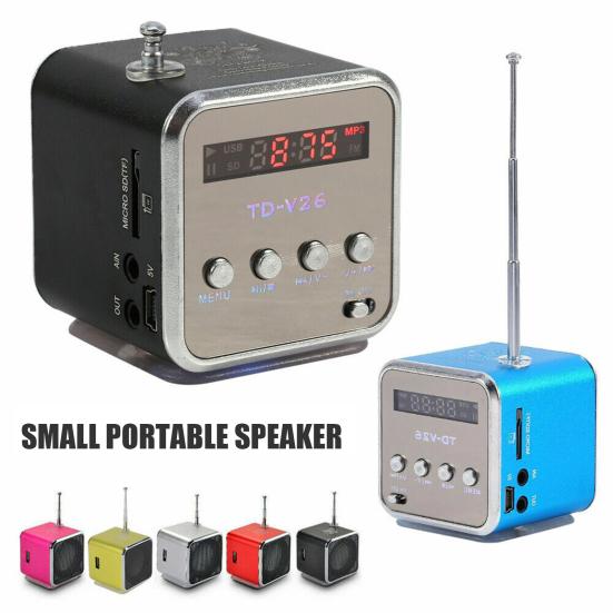 

Міні-динамік, сумісний з Bluetooth, Бездротовий музичний плеєр, Цифровий дисплей, Стереозвук, Перезаряджуваний, Портативний, FM-радіодинамік синій