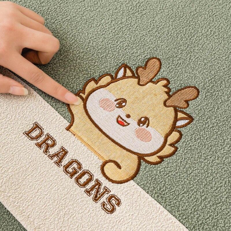 Teddy Velvet Cartoon Sofa Cover Universal Living Room Embroidery Sofa Cover Non-Slip Sofa Backrest Armrest Cover Cushion Cloth
