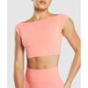 Gymshark Luxe Seamless Boat Neck Crop Top Bros Muted Coral Marl B3b5i Kcqx