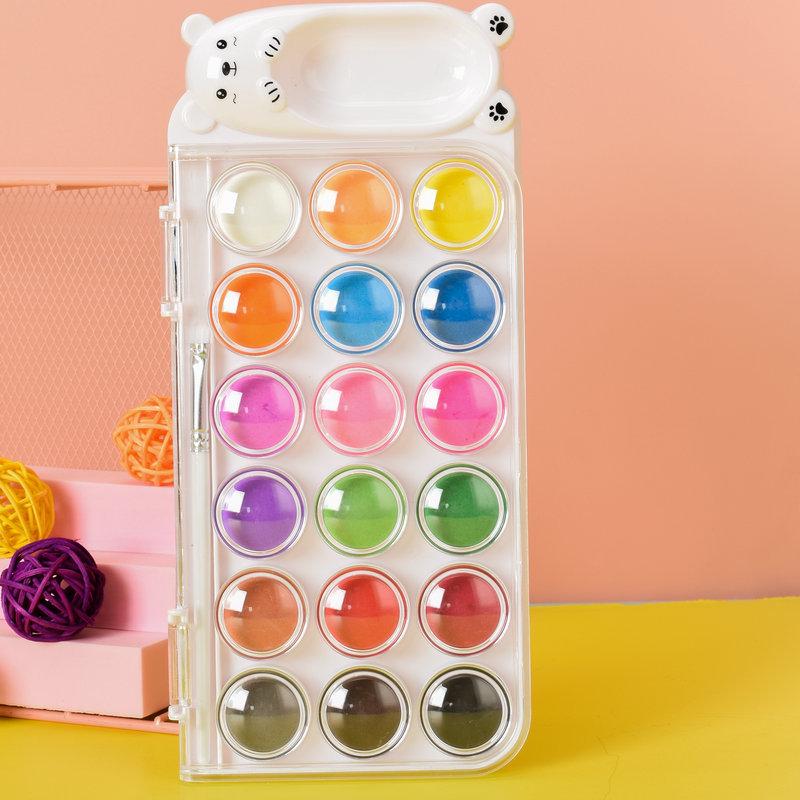 Professional 18-Color Watercolor & Gouache Paint Set for Artists & Students
