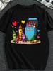 Women'S Plus Size T-Shirt with a Colorful Crayon Print - Short Sleeve Crew Neck Casual Top Featuring a Multicolor Crayon