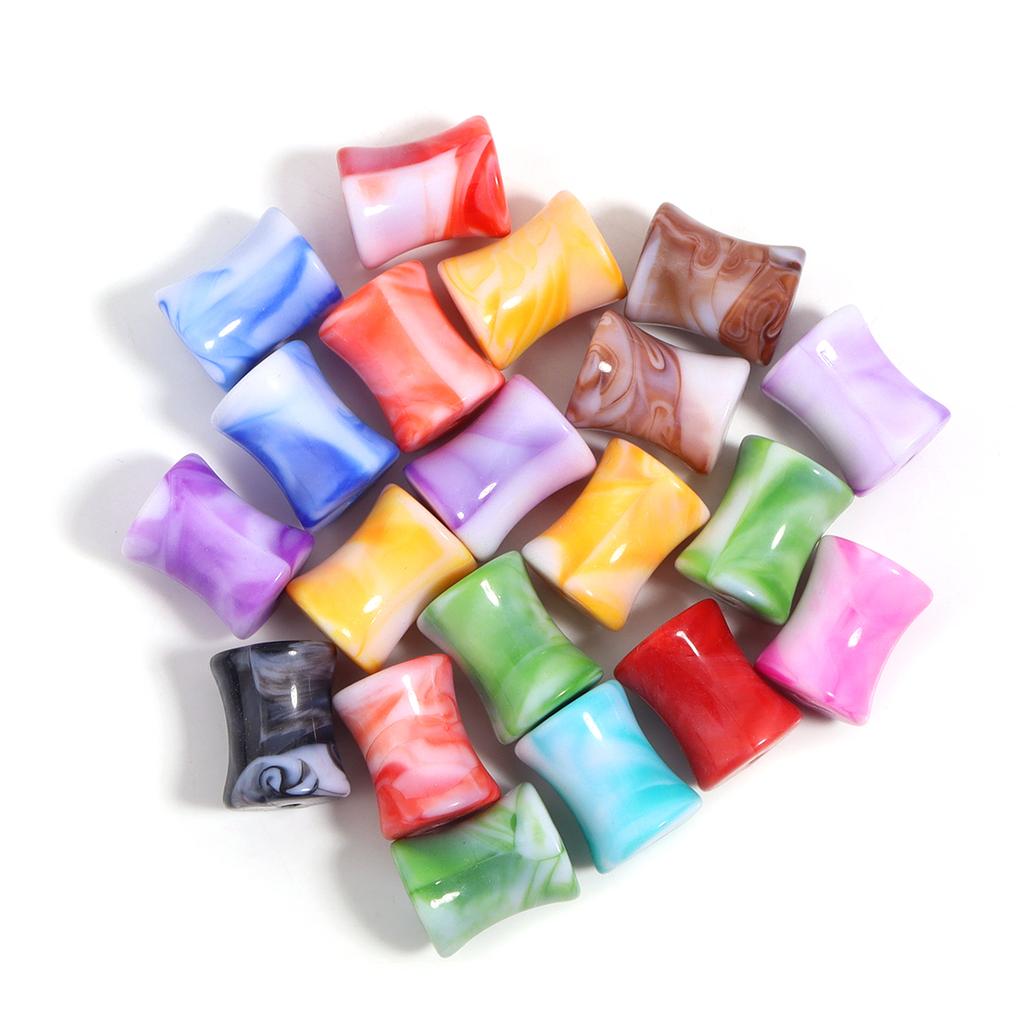 20-30pcs Colored Ink Painting Spacer Beads Heart Oval Irregular Shape Resin Beads For DIY Handmade Bracelet Keychain accessories