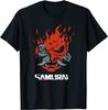 YJMYLTO Rotes Samurai Cyberpunk T-Shirt – Futuristisches Japanisches Krieger-Design, Perfekt für Sci-Fi- und Cyberpunk-Fans